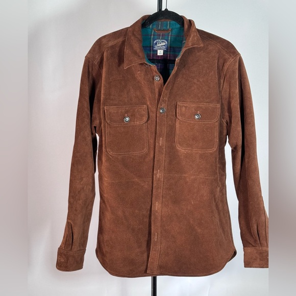 J. Crew Italian Suede Flannel-Lined Work shirt (M) - Picture 4 of 7